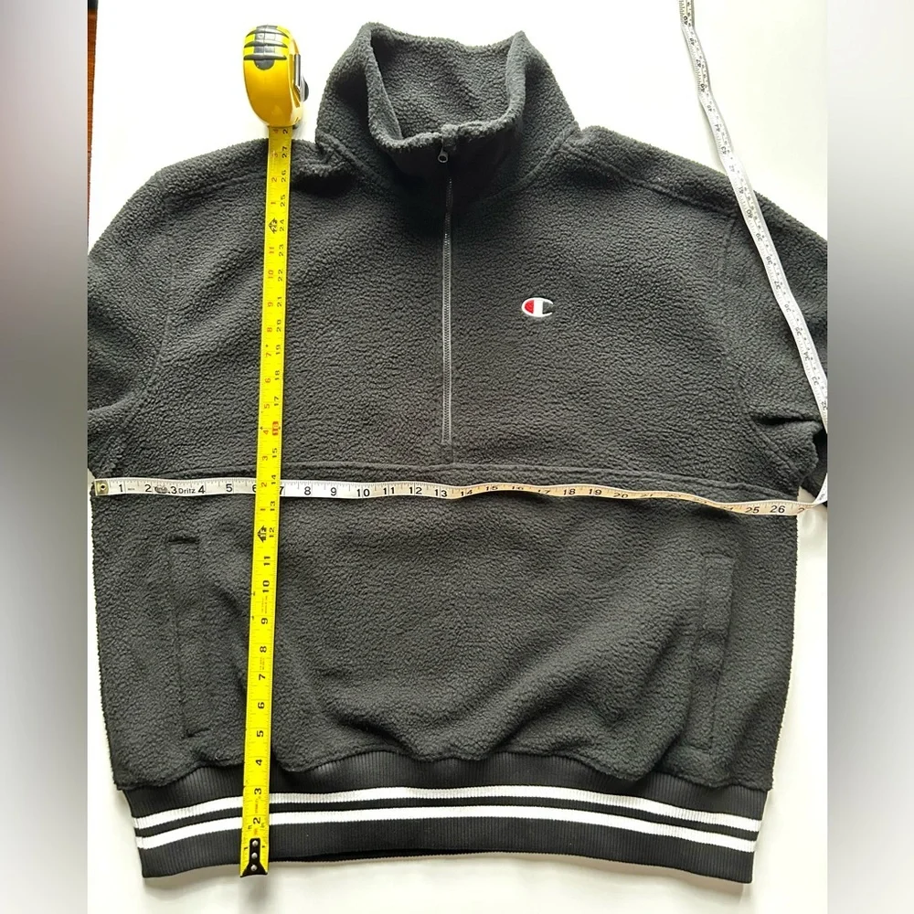 🌸BRAND NEW Champion Pullover. Fuzzy & Cozy. Black/White w/ Pockets Size: XL - Picture 8 of 14
